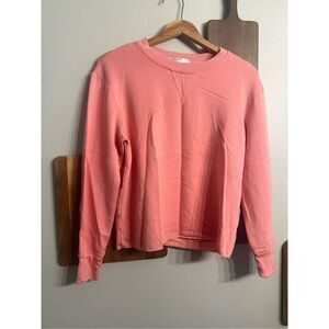 Stateside Coral Fleece Supima Cotton Long Sleeve Pullover Sweatshirt Size Medium